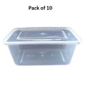 Pack of 10 - Disposable Plastic Boxes. 