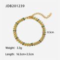 Stainless Steel Bracelet Green Dripping Olive Leaf Bracelet young energetic girl 18 K Metal Texture party anniversary gift. 