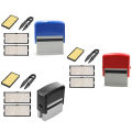 QUANBU Self Inking Stamp Set Custom Personalised DIY Business Name Number Address Printing Rubber Stamp with Tweezers Kit Red. 