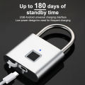 Smart Fingerprint Padlock Waterproof Biometric Fingerprint Keyless Door Lock USB Rechargeable Security Padlock For House Unlock Sunlight Super Store. 