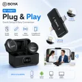 BOYA BY-MW11 Wireless Live Microphone with Charging Case / Dual Clip Mic for Vlogging, Interview, Online Teaching & Live Streaming / Plug & Play Portable Audio Mic. 