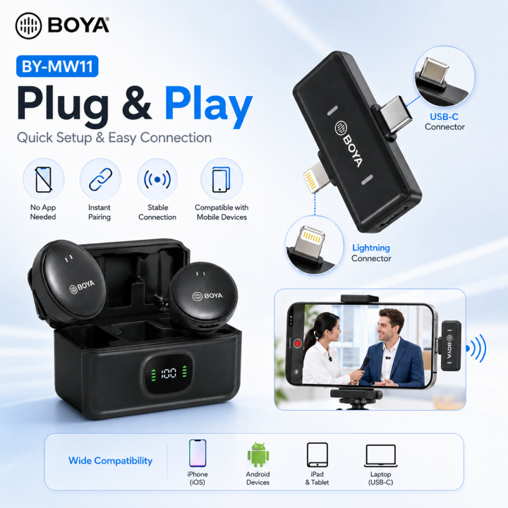 BOYA%20BY-MW11%20Wireless%20Live%20Microphone%20with%20Charging%20Case%20/%20Dual%20Clip%20Mic%20for%20Vlogging,%20Interview,%20Online%20Teaching%20&%20Live%20Streaming%20/%20Plug%20&%20Play%20Portable%20Audio%20Mic%20-%20Image%204