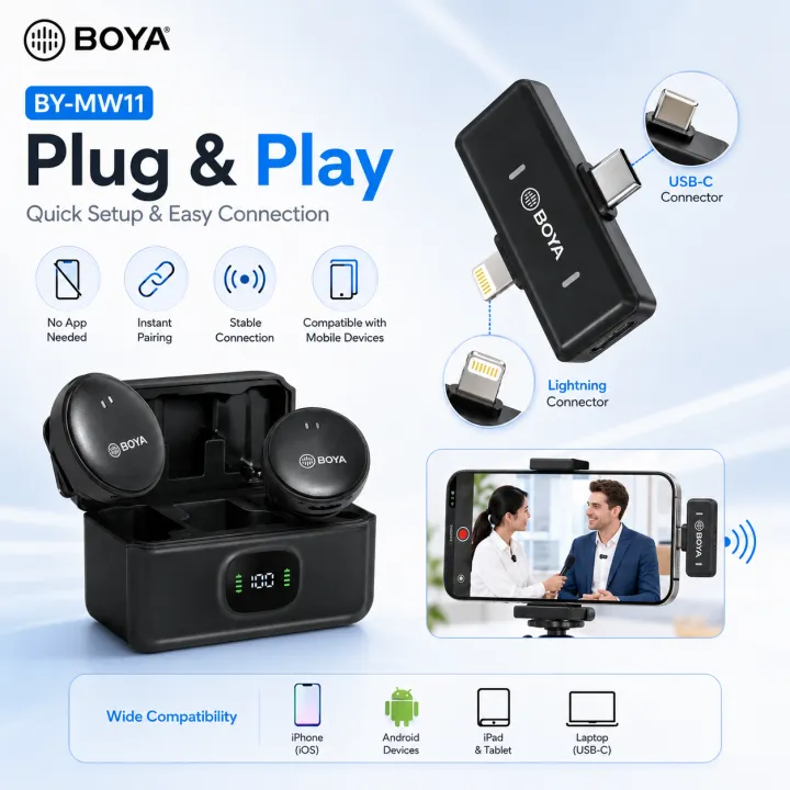 BOYA%20BY-MW11%20Wireless%20Live%20Microphone%20with%20Charging%20Case%20/%20Dual%20Clip%20Mic%20for%20Vlogging,%20Interview,%20Online%20Teaching%20&%20Live%20Streaming%20/%20Plug%20&%20Play%20Portable%20Audio%20Mic%20-%20Image%204