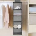 Hanging Closet Storage Organizer – 5/6 Layer Foldable Wardrobe Shelf. 
