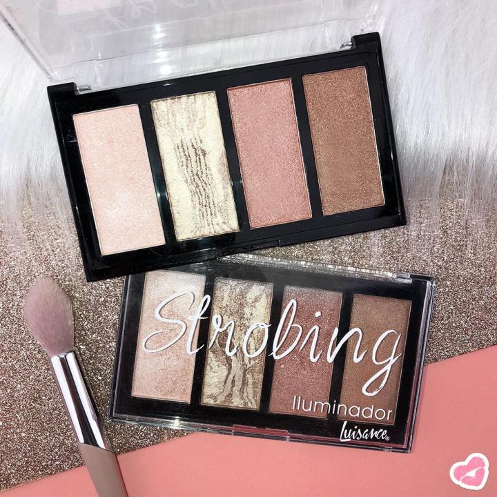 Highlighter and Contour Kit [4 in 1] - Branded - Strobing Professional Blusher Iluminador  Makeup Kit  Powder Sculpting Palette by Luisance