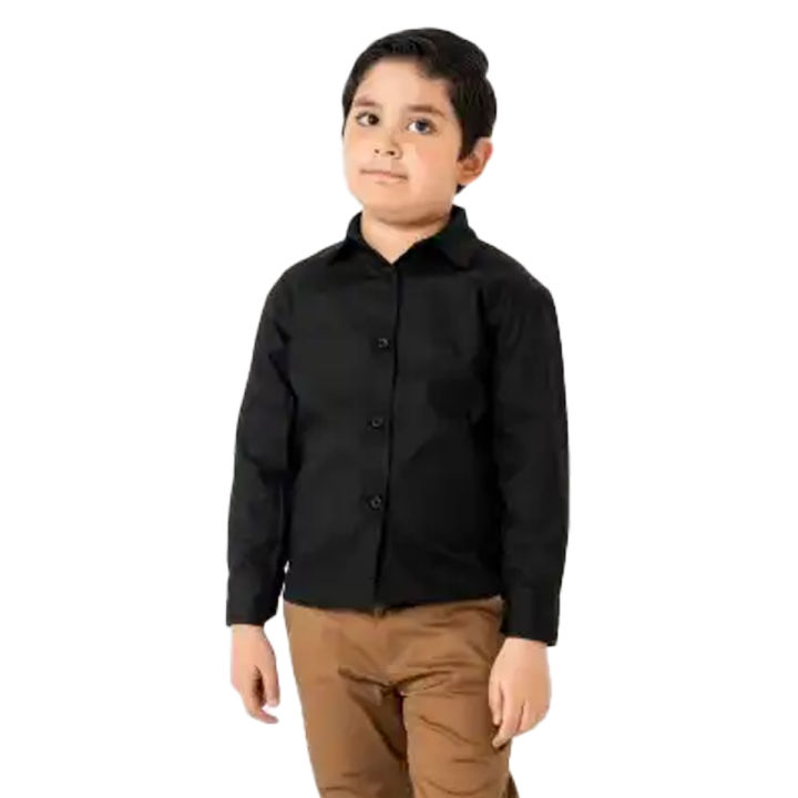 Formal dress shirt for boys pure cotton black and white summer winter Daraz.pk