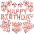 Happy Birthday Rose Gold Theme Set ( Including 13 inch Happy Birthday Foil Balloon- 30 Balloons-2 Hearts & 1 Star- Birthday Decorations-Rose Gold Theme Set-Party & Anniversary Themes Birthday & Party Items Birthday Accessories & Celebrations. 