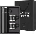 Premium Stainless Steel Vacuum Thermos Flask with Silicone Handle and Insulated Lid Set With 2 Stainless Steel Cups Perfect for Hot Coffee & Tea 500 ML- Best Sport & Travel Bottle. 