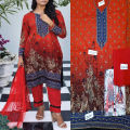 Fancy Malai Printed Unstitched 3 Piece Suit Best for Girls  & women - Art# JS - FMPL - SC - M16 - BD. 