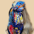 Towel popular print square 023 Oumei Toutan sunscreen silk scarf 2M shawl fashion sand 90*90C shaped bandana. 