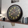 Hitco Dark Brown Glossy Round Wall - Night Vision Simplist Stylish Clock Wall - Wall Clocks For Office And Home Bedroom / Living / Drawing / Kitchen - Shiney Watch For Wall. 