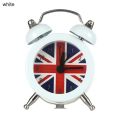 Metal Digital Quartz Clock Small Creative Retro Table Clock UNION JACK Mini Alarm Clock Round. 