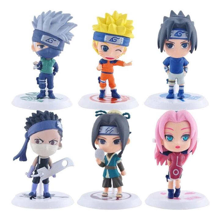 【Simple 3C】6 Pcs Naruto Figure Sandstorm I Gaara Hand-made Model Anime Model Sasuke Doll Anime Ornament