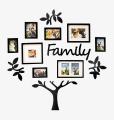 New Big Family Tree Photo Frame 3D Wooden wall Decor 3mm Thickness Wooden Wall Art - Removable Family Photo Frame Tree Wall Art Picture Home Décor - Big Family Tree with 12 Frames. 