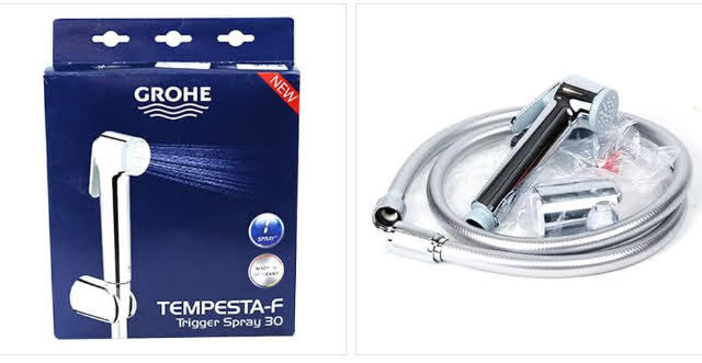 Grohe Muslim Shower with it's chain 27513001 Tempesta-F Trigger Spray 30 Wall holder set 1 spray | GROHE