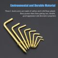 2-1/2" Copper Plated Self-Tapping Right-Angle L Shape Screw Hook for Home, Workplace, Office Gold Tone, Square Bend Hooks Self-Tapping Screws Hooks, Pack Of 10, 20, 50 And 100. 