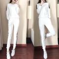 Korean Fashion Autumn Foot Pants Sports Set Female Two Sets Spring And Autumn Fashion Korean Version Leisure Students Tide Harlan Pants ( M ~ 4XL ). 