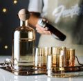 HIGH QUALITY FANCY GLASSWARE WATERSET WITH WOODEN KNOB. 