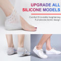 1 pair Invisible Socks Silicone Height Increasing Pad Heel Insole Cushion Soles Silicone invisible heel pad heightening pad Invisible insole brand new and high quality. 