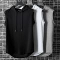 Summer Mens Muscle Hoodie Vest Sleeveless Bodybuilding Gym Workout Fitness Shirt High Quality Vest Hip Hop Sweatshirt Men's Tops. 