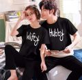 Couple Printed Tshirt Trouser Night Dress. 