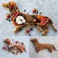 15.7 Inch Dachshund Dog Dinner Plate Cheese Board Cutting Charcuterie Board Cute Christmas Dinner Durable Easy to Use. 