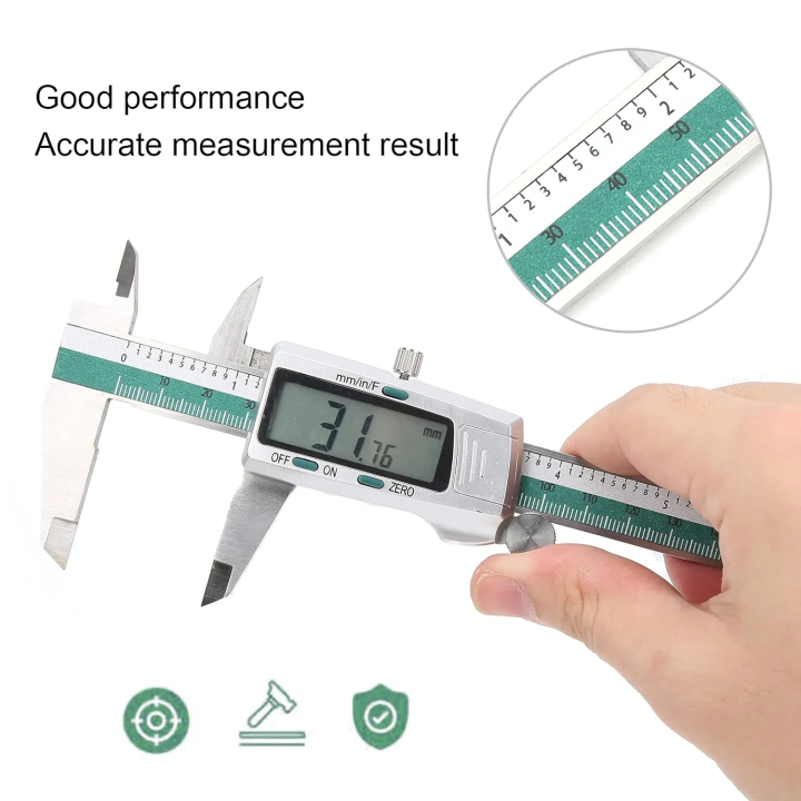 TOOLTOP ET50 Digital Caliper Stainless Steel 150mm Fraction / MM / Inch 0.01mm High Precision Vernier Caliper by Electrica