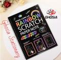 Art And Drawing Colorful Scratch Paper Drawing Pad With Wooden Pen For Kids, Students-Stationery Gifts. 