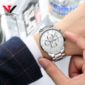 NIBOSI Chronograph Watches Men Stainless Steel Band Waterproof NI2309. 