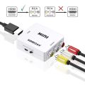 HDMI To AV Adapter Audio Video AV Converter Adapter Supporting PAL/NTSC with USB Charge Cable - White. 