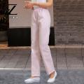 Zentora Elastic Waist Nurse Trousers Summer Nurse Pants Mid-rise Elastic Waist Straight Wide Leg Long Trousers Solid Color for Doctors Nurses Work Comfortable Stylish Healthcare Uniform for Professionals. 