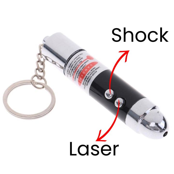 Kids Electric Shock Laser Light - Red Laser Light with 3x LR44 Cells Plastic Material - 3 in 1 - Red Laser Light + White Light