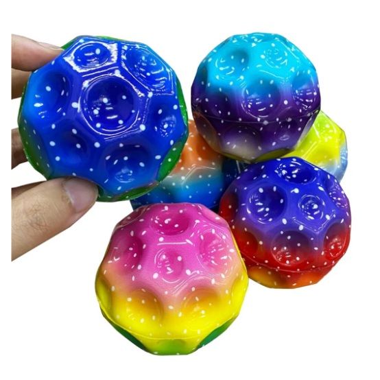 Astro Jump Space Moon Ball Super High Elasticity Rubber Bouncy Ball Multicolor 1pc
