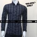 Black Checkered Casual & Party Wear Shirts. 