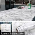 [Pack Of 3] Self Adhesive White Marble Sheet for Kitchen - Anti Oil and Heat Resistant. 