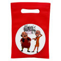 Motu Patlu Goody Bags - 8 x 6 Inch - Fabric Gift Bags - Motu Patlu Themed Party - Red - Boys - Pack Of 10. 