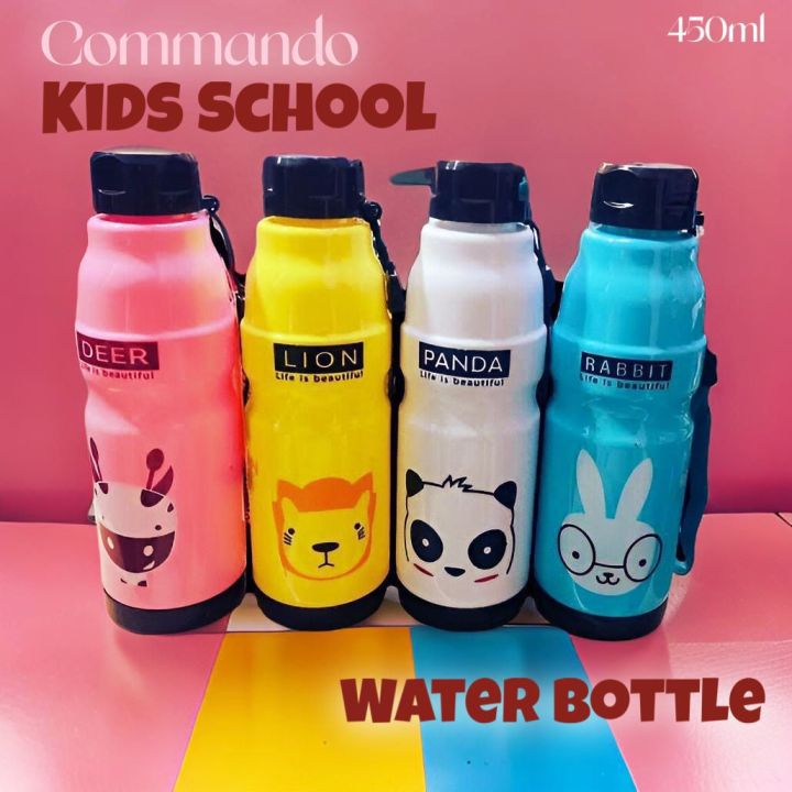 Kids Commando Water Bottle (Mix/Random Designs/Colors), good quality ...