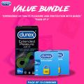 Durex Pack of 3 - Durex Extended Pleasure 12's Condoms + Durex Condoms Extra Safe Condoms 3s x 2. 