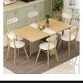 Clever-Space saving folding dining table-TWDT8-white and Brown, White and camal, Extendable Table with Cabinets, Home Kitchen Furniture Decor Lunch/Computer Desk Storage Rack, 55"L x 31.5"W, Chairs Not Include. 