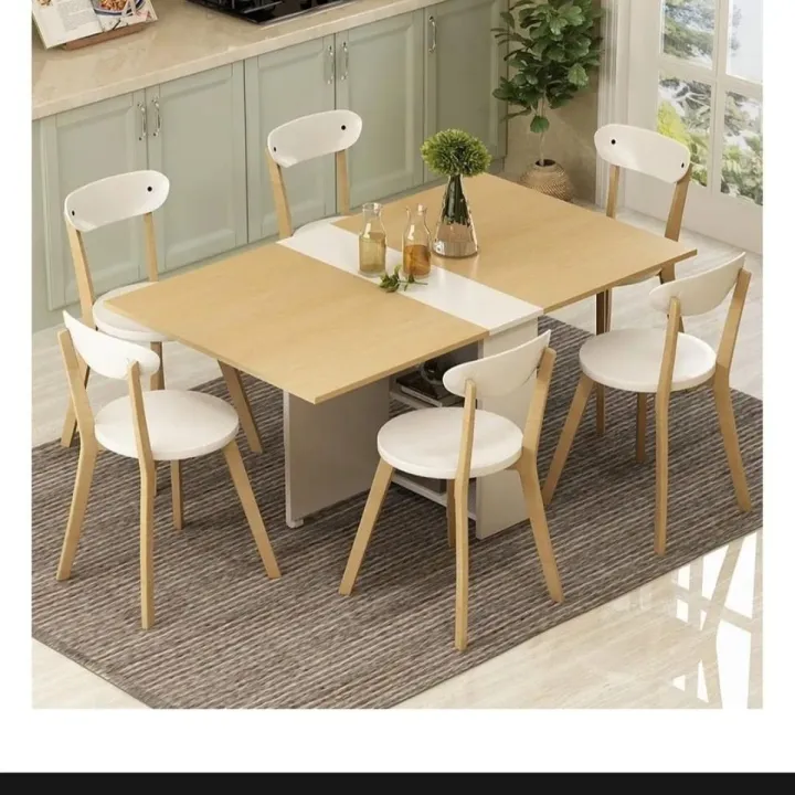Clever-Space%20saving%20folding%20dining%20table-TWDT8-white%20and%20Brown,%20White%20and%20camal,%20Extendable%20Table%20with%20Cabinets,%20Home%20Kitchen%20Furniture%20Decor%20Lunch/Computer%20Desk%20Storage%20Rack,%2055"L%20x%2031.5"W,%20Chairs%20Not%20Include%20-%20Image%202