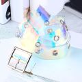 Fashion Transparent Women Belt Holographic Waistband Clear Waist Belt Metal Pin Buckle Laser Waist Belts for Women Belt. 