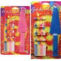 CAKE DECORATION CANDLE WITH PLASTIC KNIFE ( PACK OF 24 CANDLES WITH STAND ). 
