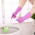 Dishwashing Latex Gloves, Pink Cleaning Gloves for Kitchen and Housework, Large. 