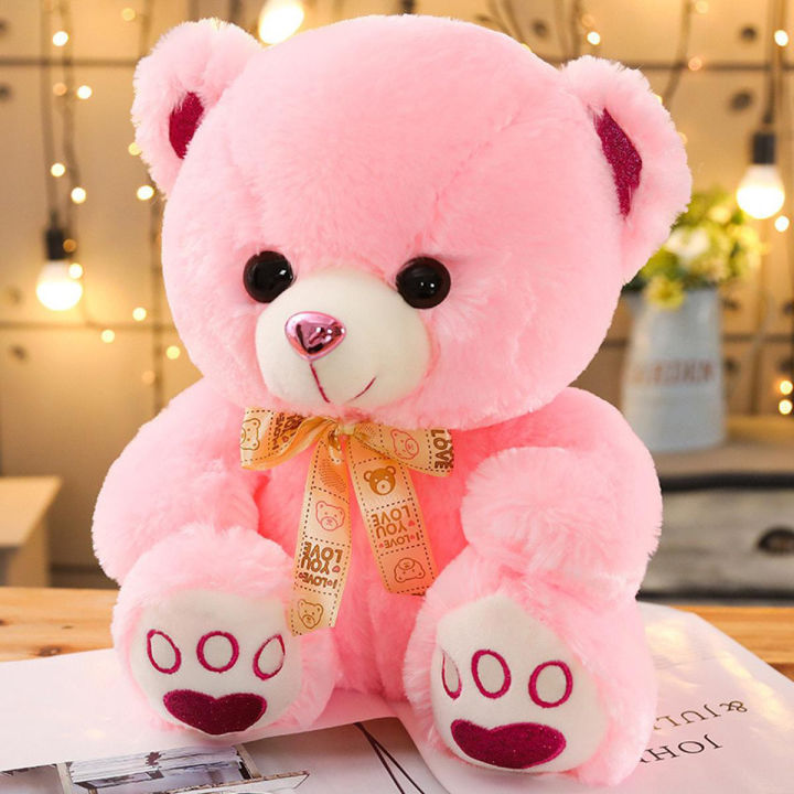 Super Cute Teddy Bear Stuffed Plush Toy for Girls Gift Soft Blue Pink ...