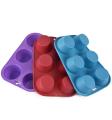 6 Cavity Silicone Cupcake Cake Muffin Pudding Baking Tray Pans Mold. 