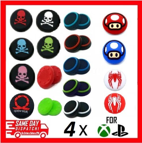 4pc%20Grips%20Thumb%20Stick%20Cover%20Grip%20Caps%20For%20Sony%20PS4%20Playstation%204%20Controller%20-%20Image%202