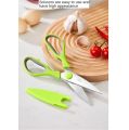 Kitchen Scissor With Cover Tailor Paper Cuttings orange handle office scissors household stainless steel multi-function scissor Use with Nut Cracker. 