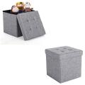 Techmanistan Foldable Storage Ottoman Cube Pouffe Seat Stool Box, Foldable Storage Box Seater. 