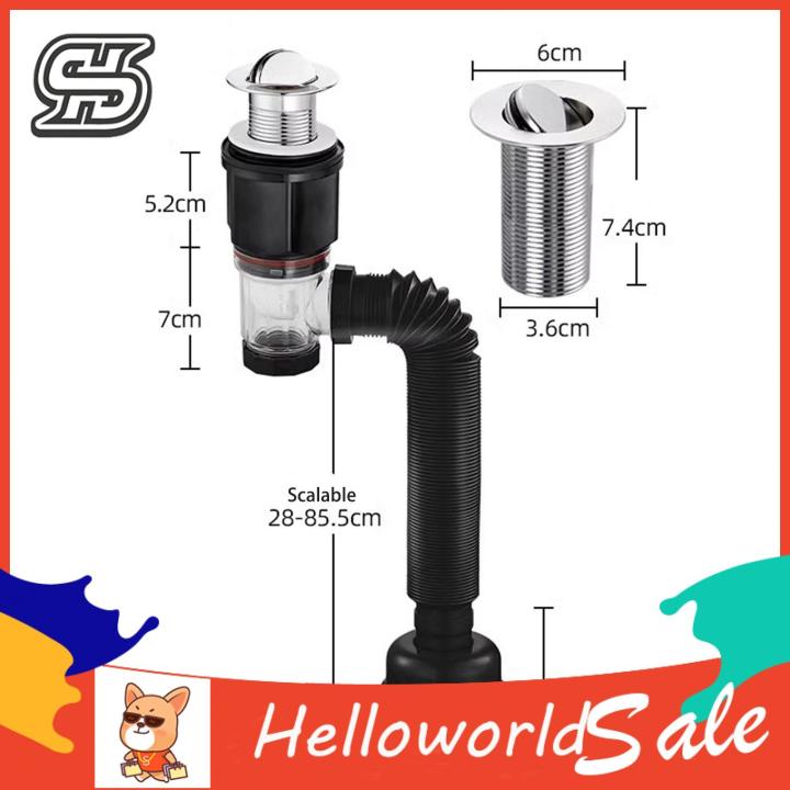 Drain Pipe Kit Flexible Expandable P-trap Bathroom Sink Drain Kit Easy Install Leak-proof O Buyer's Choice Flexible Sink Drain Kit