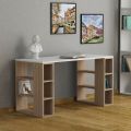 Study Table with Dual Side Shelf Racks – Modern Open Storage Desk. 